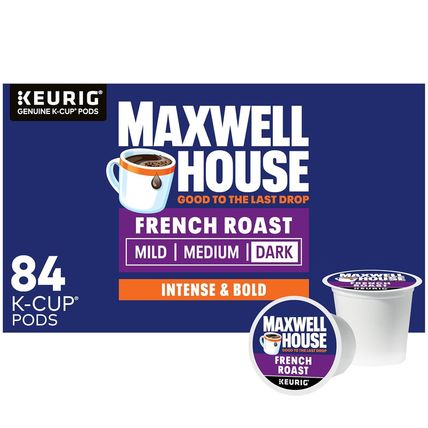 Maxwell House French Roast Dark Roast K-Cup Coffee Pods, 84 Ct Box