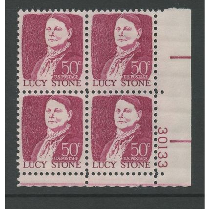 US 1293, 1968 Lucy Stone, LR PBof4, VF, MNH (US002)