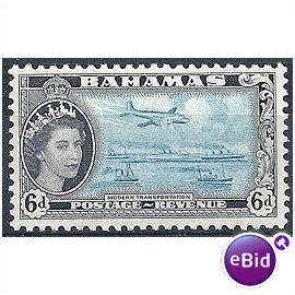 Bahamas 1954 SG208 6d Light Blue & Black Mounted Mint