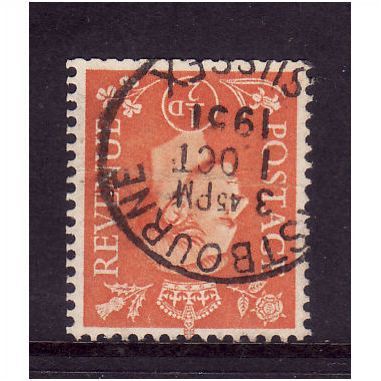 GREAT BRITAIN 1950 GEORGE VI SG 503i 1/2d PALE ORANGE WMK INVERTED FU #2