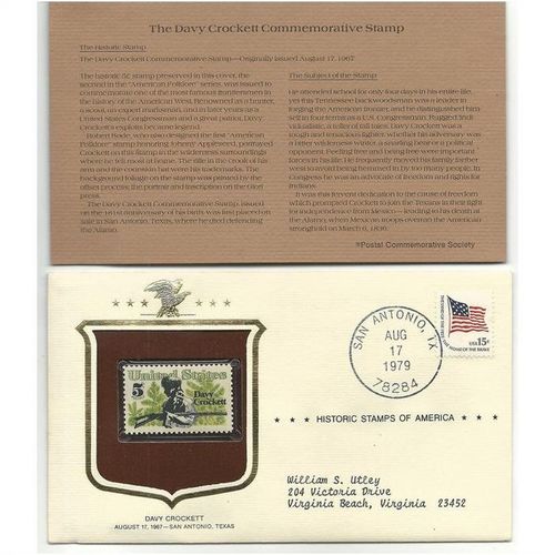 HISTORIC STAMPS OF AMERICA ' DAVY CROCKETT ' (1979)