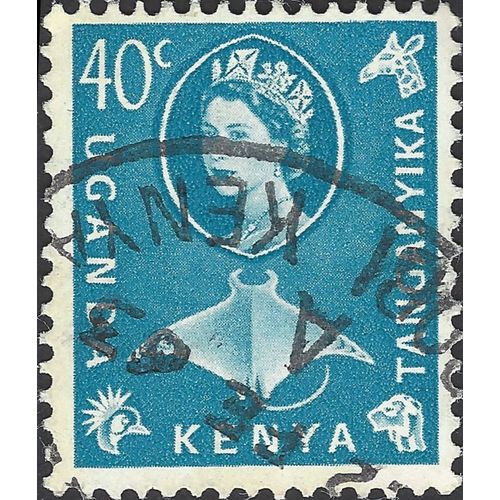 K.U.T, Queen Elizabeth II, Manta Ray, blue 1960, 40c, #3