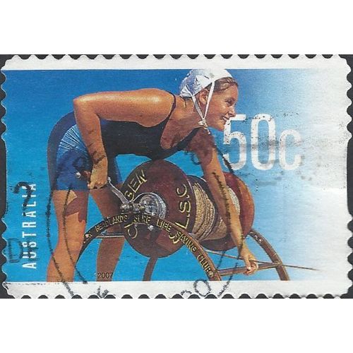 AUSTRALIA, Lifesaving Reel, s/a, blue 2007, 50c, #2