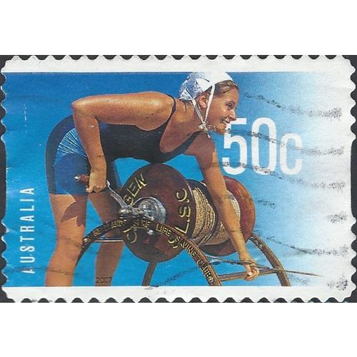 AUSTRALIA, Lifesaving Reel, s/a, blue 2007, 50c, #3