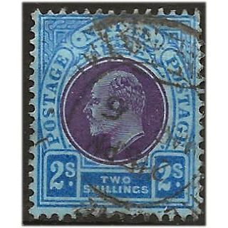 Natal 1908 SG167 2/- Purple & Bright Blue/Blue Wmk Crown CA Fine Used ... .