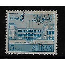 SUDAN 1962 5m REPUBLICAN PALACE BLUE SG 185 FINE USED