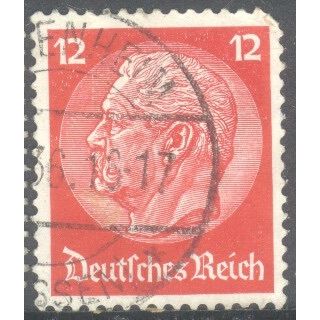 Germany 1934 - 12pf carmine - President Von Hindenburg - used 3