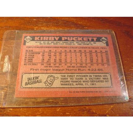 1986 Topps, 2nd Year, KIRBY PUCKETT, Twins #329