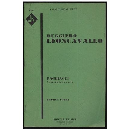 RUGGIERO LEONCAVALLO PAGLIACCI Songbook FREE Shipping