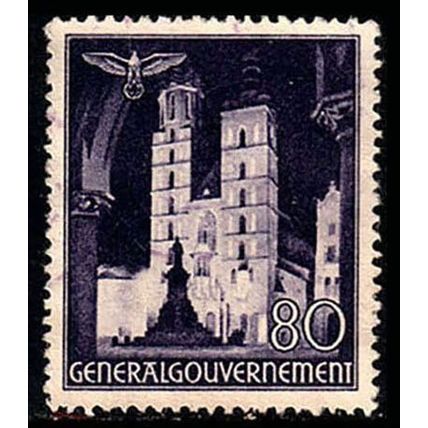 Poland 1940 Building 80Gr Used Stamp "General Gouvernement"