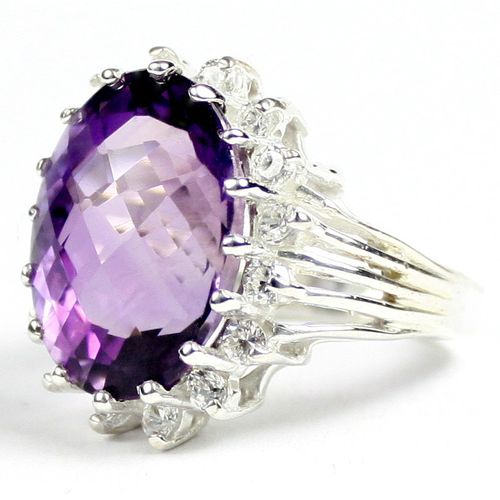 Amethyst, 925 Sterling Silver Royal Engagement Ring, SR270