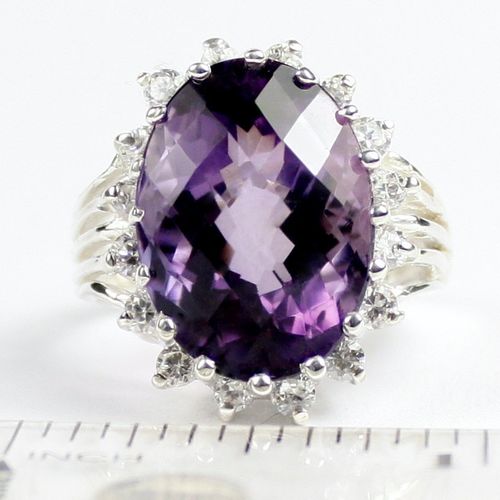 Amethyst, 925 Sterling Silver Royal Engagement Ring, SR270