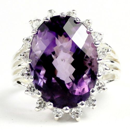 Amethyst, 925 Sterling Silver Royal Engagement Ring, SR270