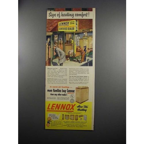 1951 Lennox Heating Ad - Sign Of Heating Comfort