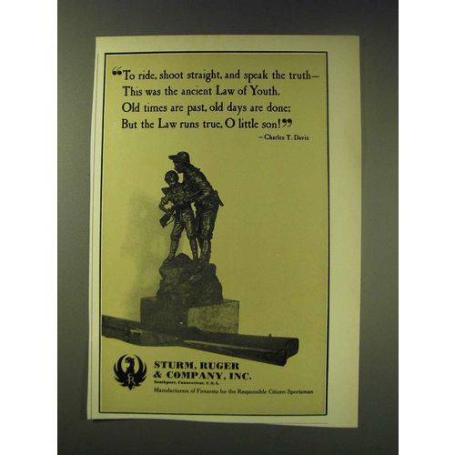 1964 Sturm, Ruger & Company Ad - To ride, shoot straight, and speak the truth