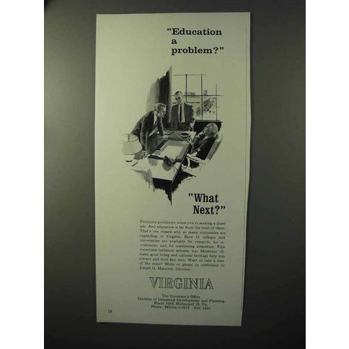 1964 Virginia Industrial Development and Planning Ad - Education