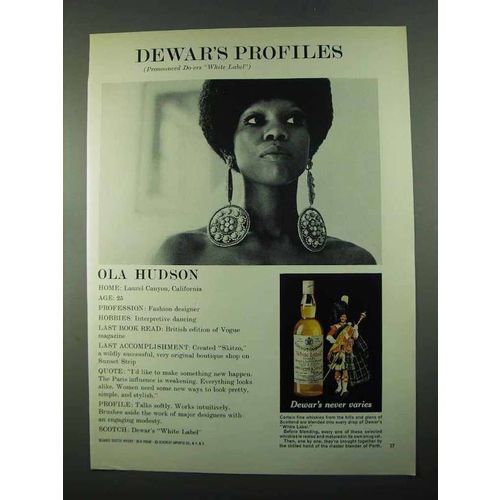 1969 Dewar's White Label Scotch Ad - Ola Hudson