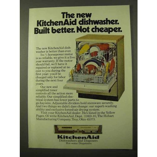 1971 KitchenAid Dishwashers Ad - Built Better