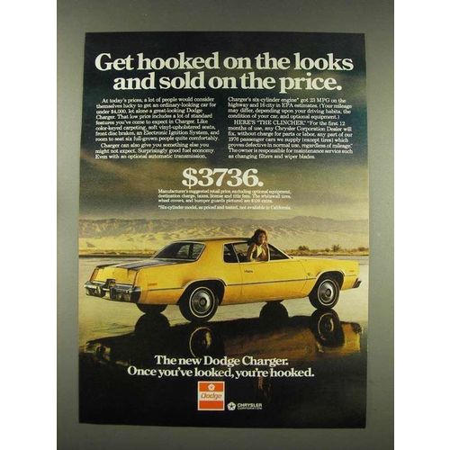 1976 Dodge Charger Car Ad - Get Hooked on Looks