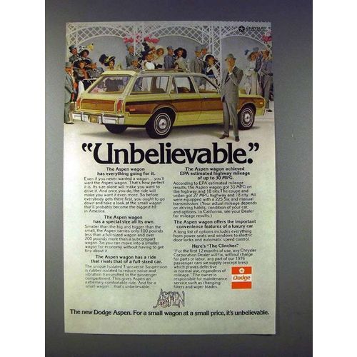 1976 Dodge Aspen Wagon Ad - Unbelievable!