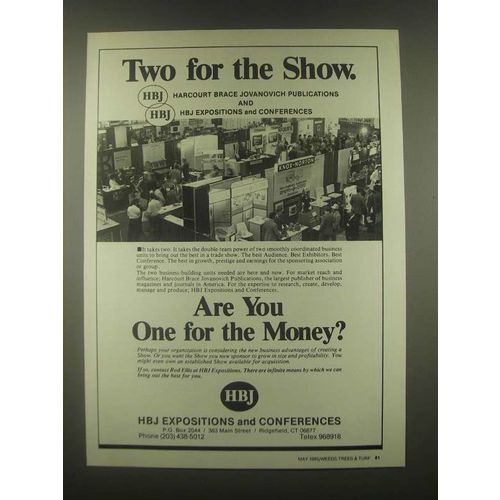 1985 HBJ Expositions and Conferences Ad - Two for Show