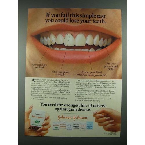 1988 Johnson & Johnson Floss Ad - If You Fail This Simple Test