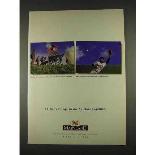 1996 Maryland Tourism Ad - So Many Things To Do