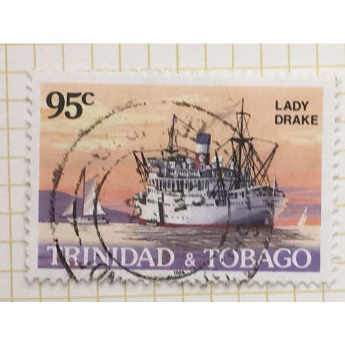 Trinidad & Tobago 1985 Ships 95c Lady Drake 1928 Used SG 677 Sc 431 stamp