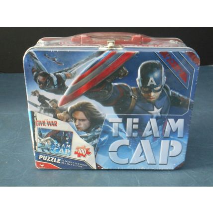 Marvel Avengers Captain America Team Stark 100 Pc Puzzle In Lunchbox Civil War