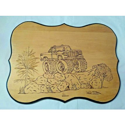 Ford 4x4 Truck "Boss" mid 70's Wooden Wall Plaque - Very Unique! FAST SHIPPING!