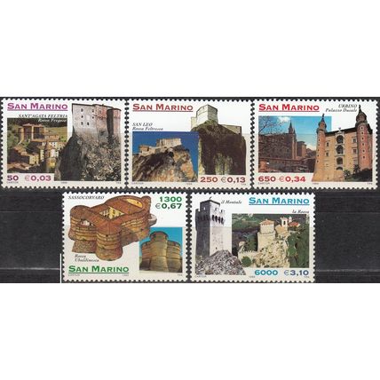 San Marino 1999 Michel 1850 - 1854 Neuf ** Cote (2006) 8.50 Euro Châteaux