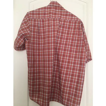 Wrangler Men's Orange Plaid Shirt Button Down Shirt Wrinkle Resistant Collar