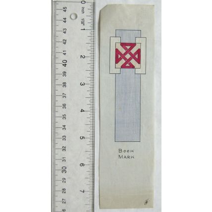 Vintage bookmark on waxed paper - cross design