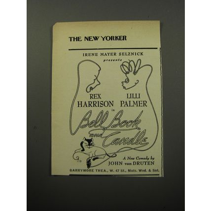 1951 Bell Book and Candle Play Ad - Irene Mayer Selznick presents Rex Harrison