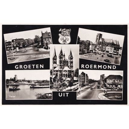 Roermond Holland Zwartbrock Markt Haven Boats Real Photo Dutch Postcard