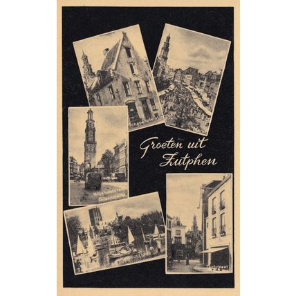 Zutphen Turlstraat Boats Multi View Dutch Old Postcard