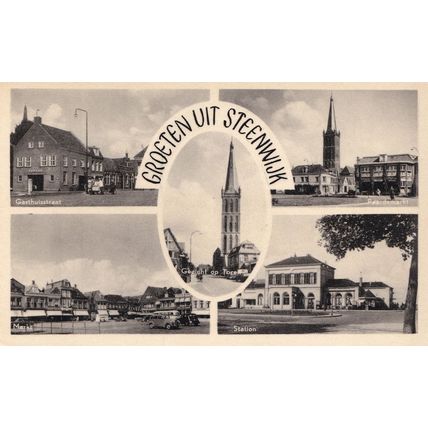 Steenwijk Railway Station Gasthulstraat Maakt Vintage Dutch Real Photo Postcard