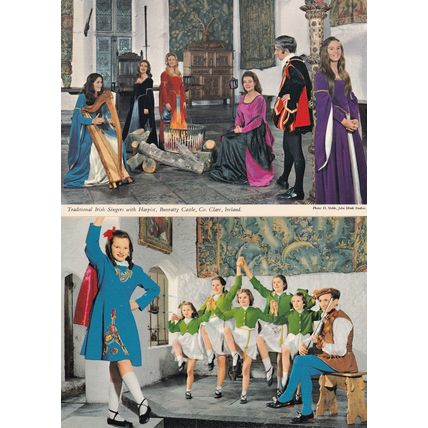 Irish Dancers at County Clare Ireland 2x 1970s Postcard s