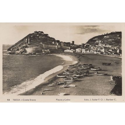 Playa Cabo Costa Brava Spanish Real Photo Vintage Postcard