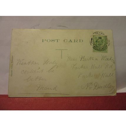 ROUGH SEAS, MORECAMBE, LANCASHIRE used antique postcard by Gorton 1906 pm =