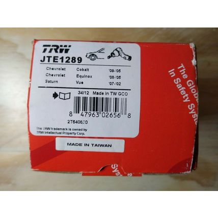 TRW JTE 1289 Outer Tie Rod End - Chevy, Pontiac, Saturn - FAST FREE SHIP!!!