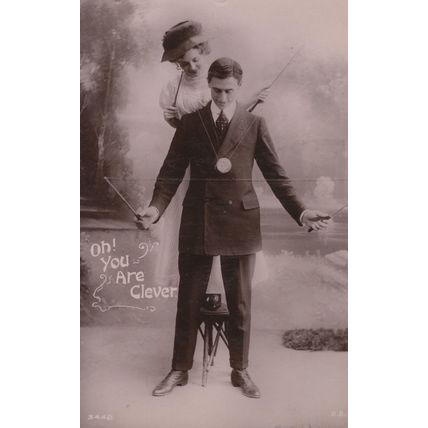 Unique Dowsing Possibly Old Radio Balancing Real Photo Postcard