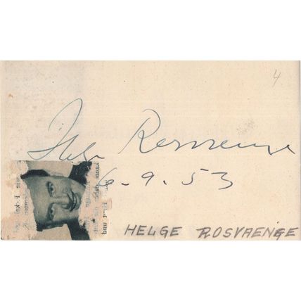 Helge Rosvaenge Danish Opera Tenor Dagmar Herrmann Slovakia Autograph