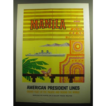 1958 American President Lines Advertisement - Manila