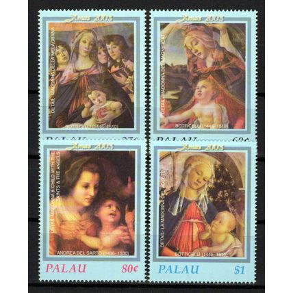 Palau 741-744 MNH Christmas Paintings Madonna & Child ZAYIX 0224S0182M