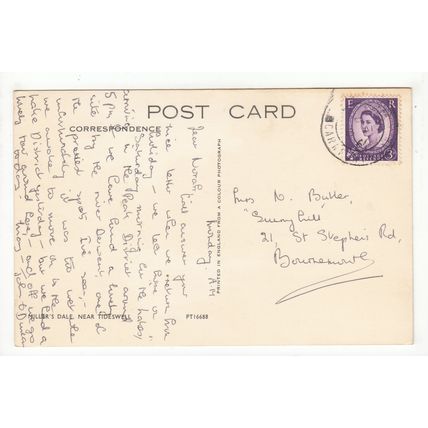 Miller's Dale near Tideswell Postcard 1966 Derbyshire