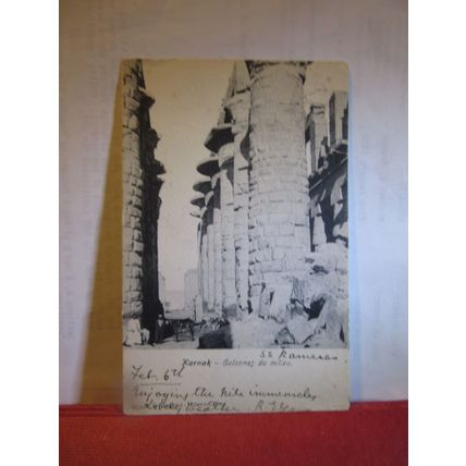 COLONNES DU MILIEU, KARNAK. EGYPT. used antique postcard =