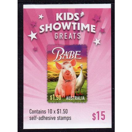 2024, KIDS' SHOWTIME GREATS, BABE, MINT BLOCK OF 4 SELF-ADHESIVE STAMPS.