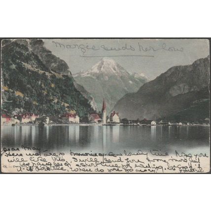 Flüelen und Bristenstock, Uri, 1903 - Charnaux Frères AK