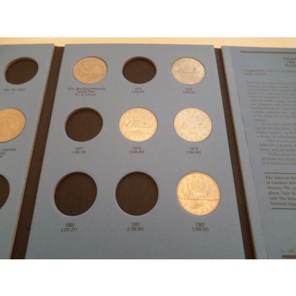 Whitman coin folder- Canada - Dollar - 1968/1984 - with 12 coins - NOT COMPLETE